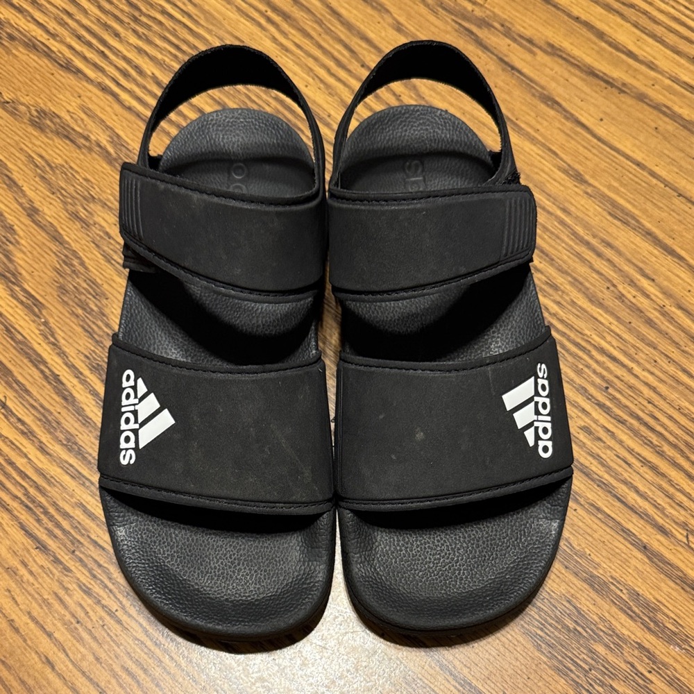 Adidas Kids Black Slide Sandals